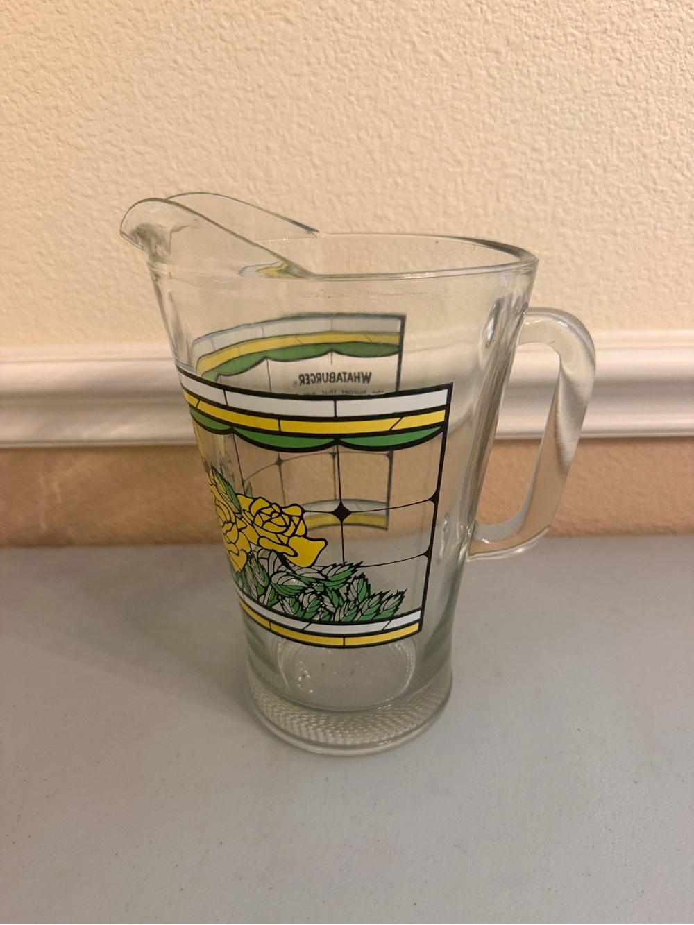 Vintage 1986 Whataburger Glass Tea Pitcher